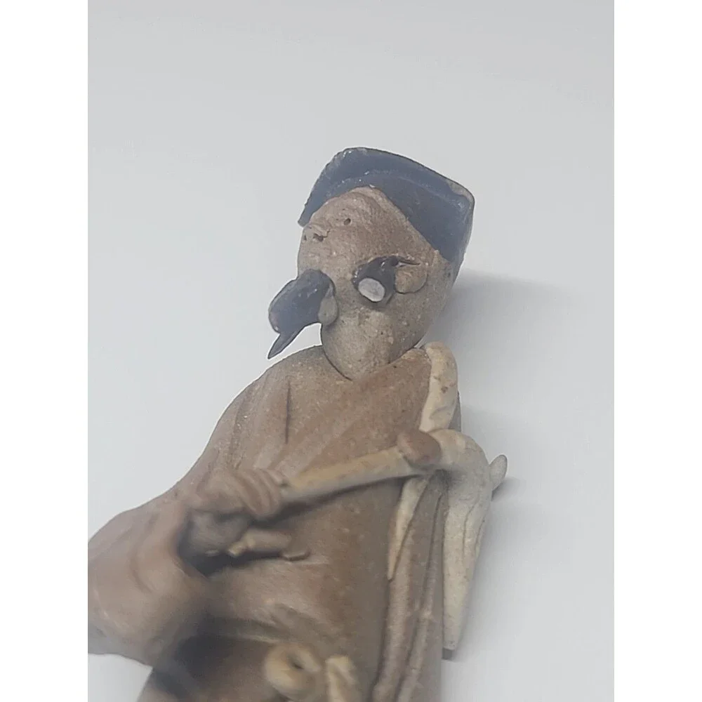 Vintage Asian Chinese Miniature Mudman Statue Figurine  3.5” *Read